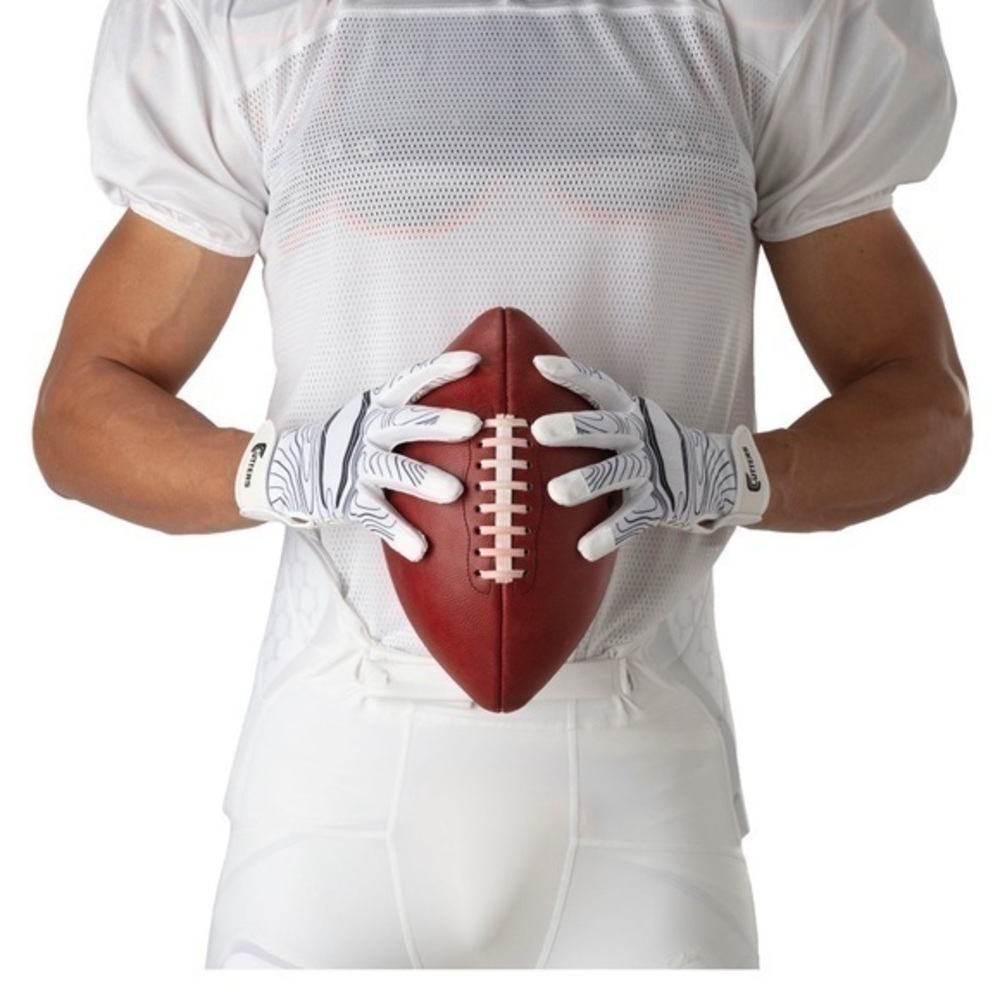 Cutters Game Day Receiver Glove White Youth L/XL